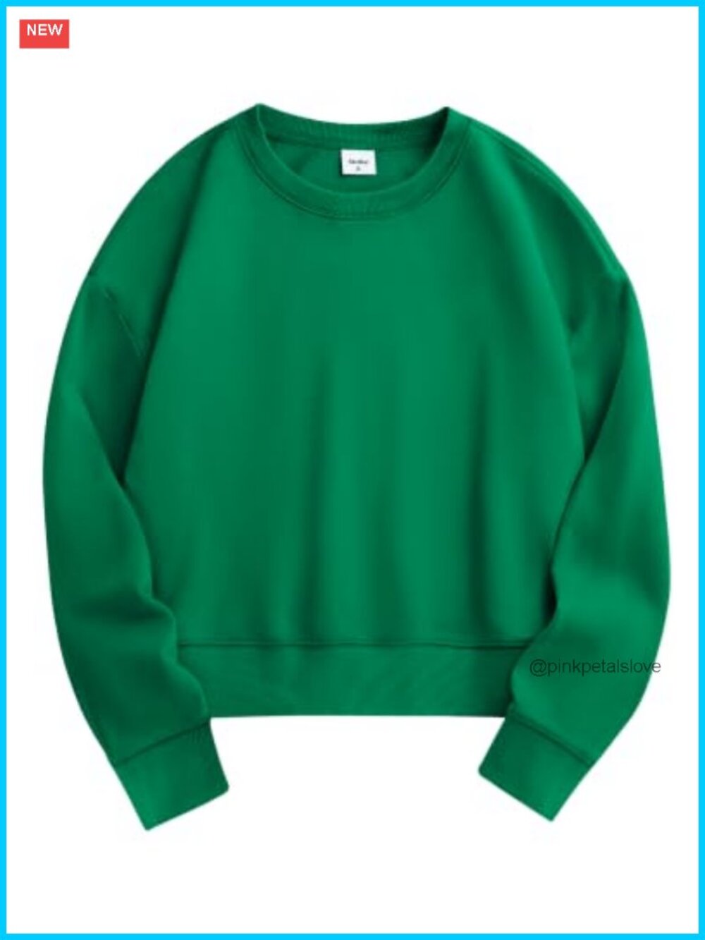 Women's Cropped Crewneck Sweatshirt Relaxed Fit Soft Cotton Blend